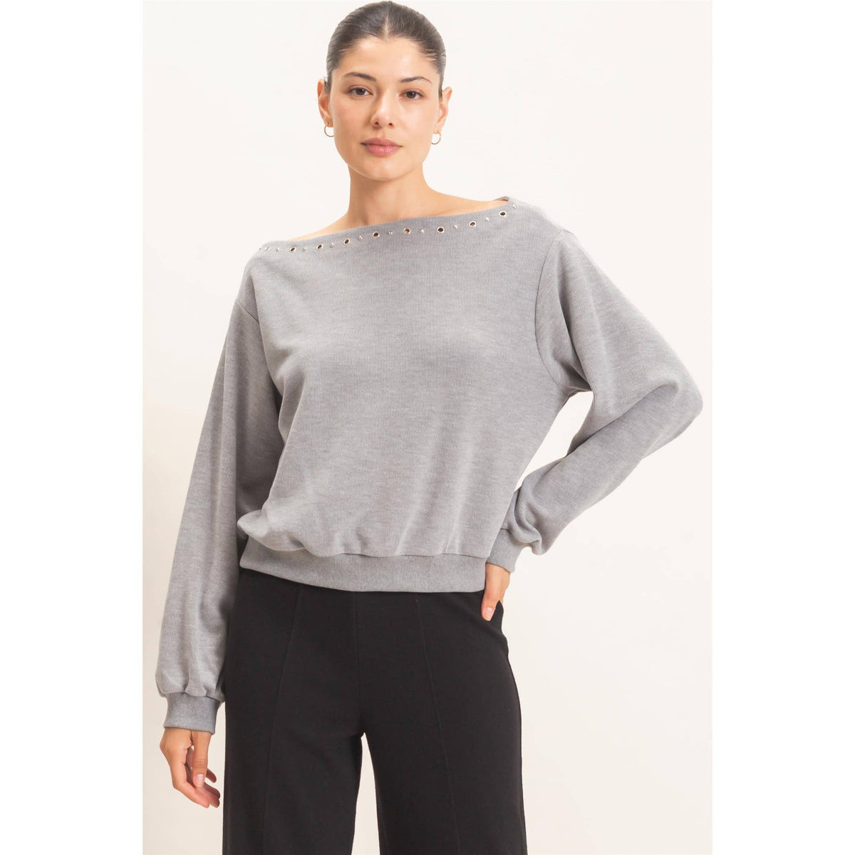 Studded Crew Neck Sweatshirt