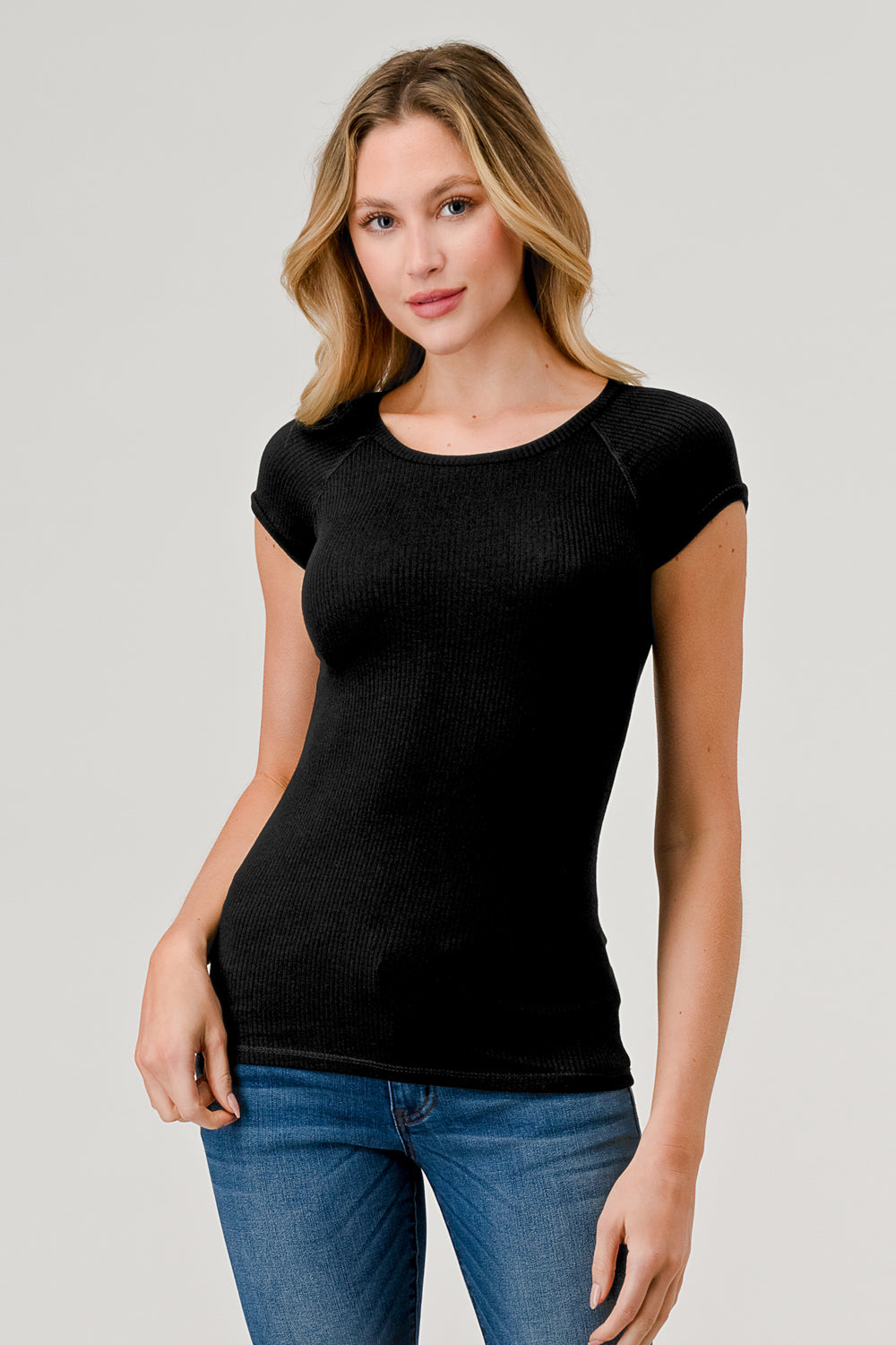 Hashttag Short Sleeve Raglan Top