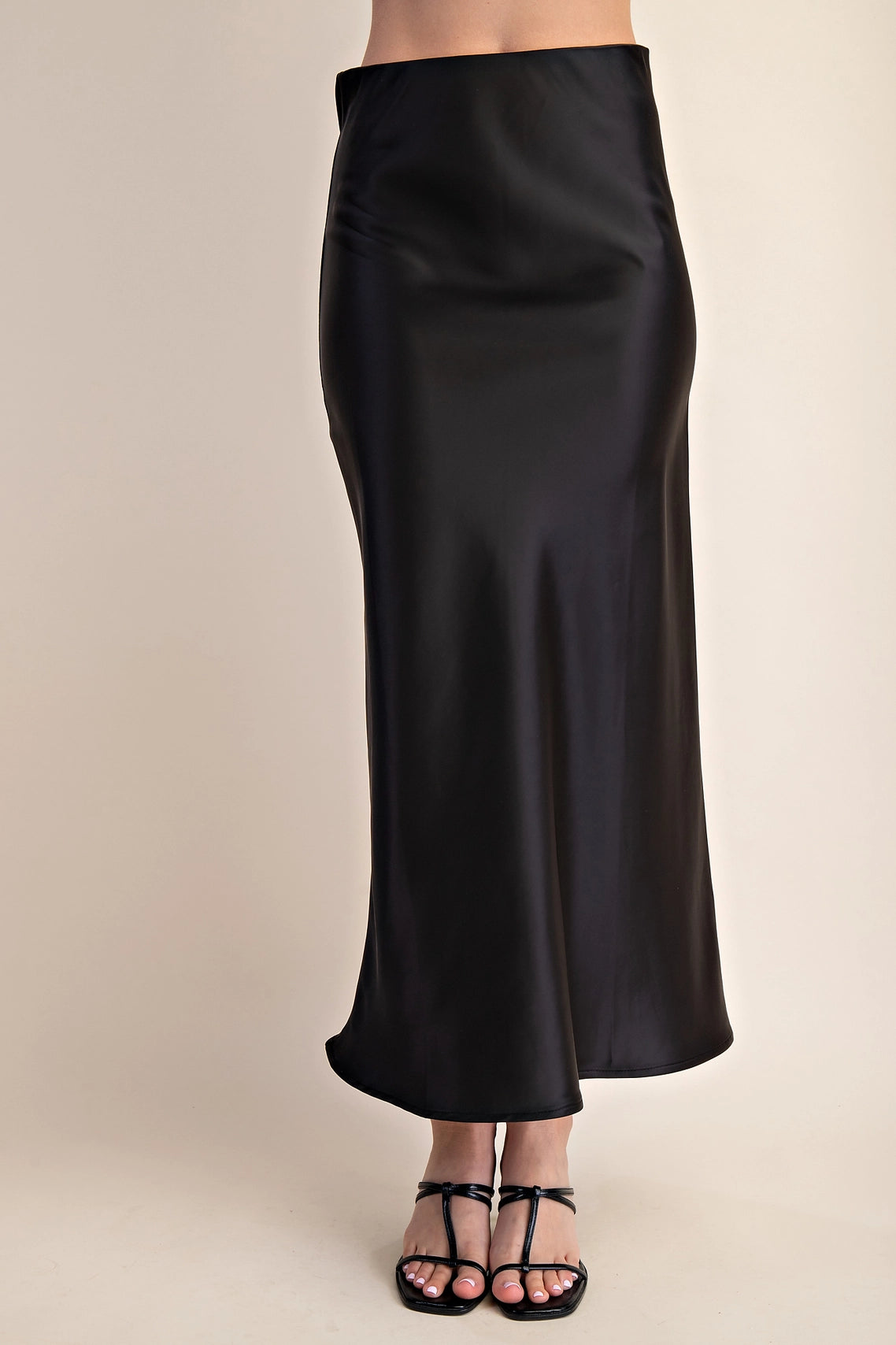 Elastic Waist Midi Skirt