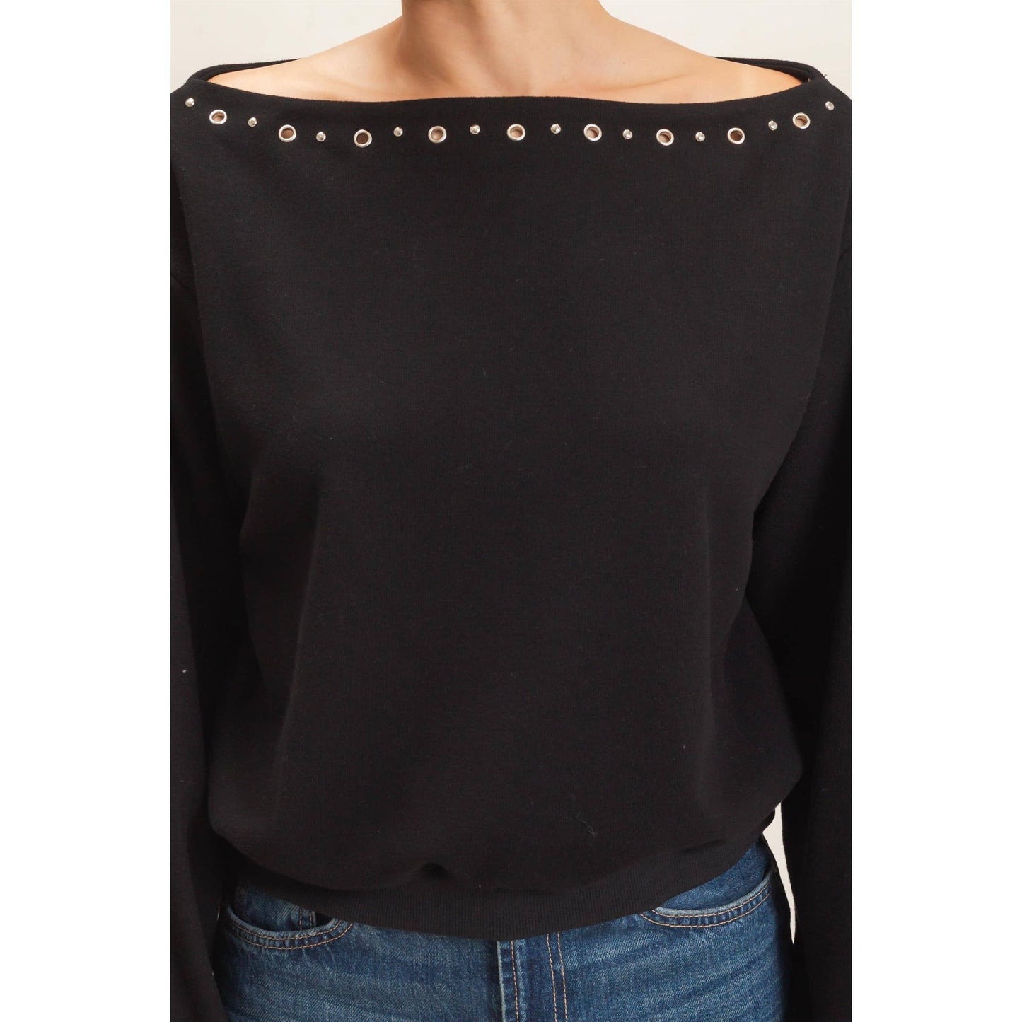 Studded Crew Neck Sweatshirt