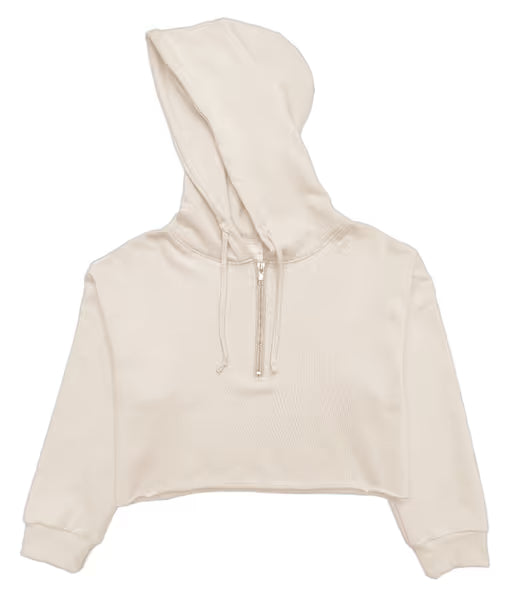 Suzette Collection Tween Soft Cloud Crop Half Zip Hoodie