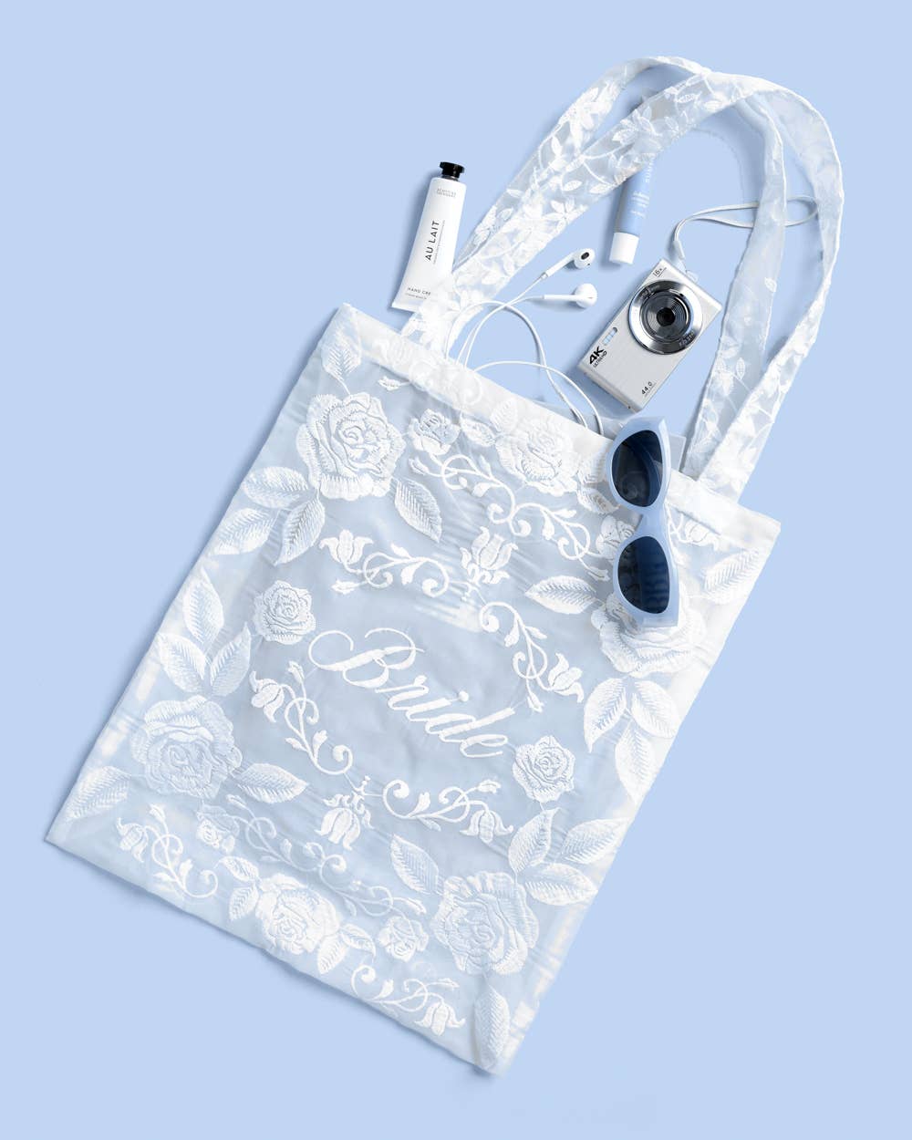 Bride Lace Tote | bachelorette, bridal, wedding, white