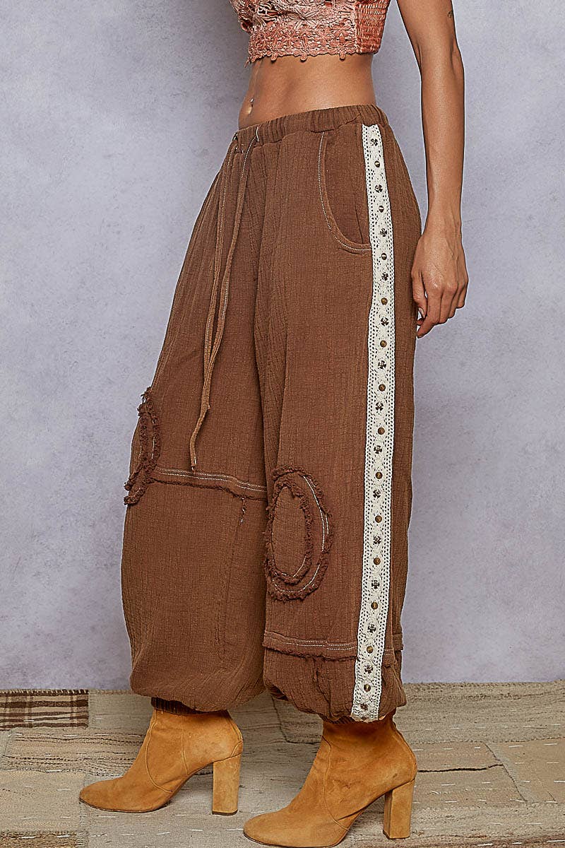 Pol Vintage Washing Double Gauze Stud Jogger Pants SALE