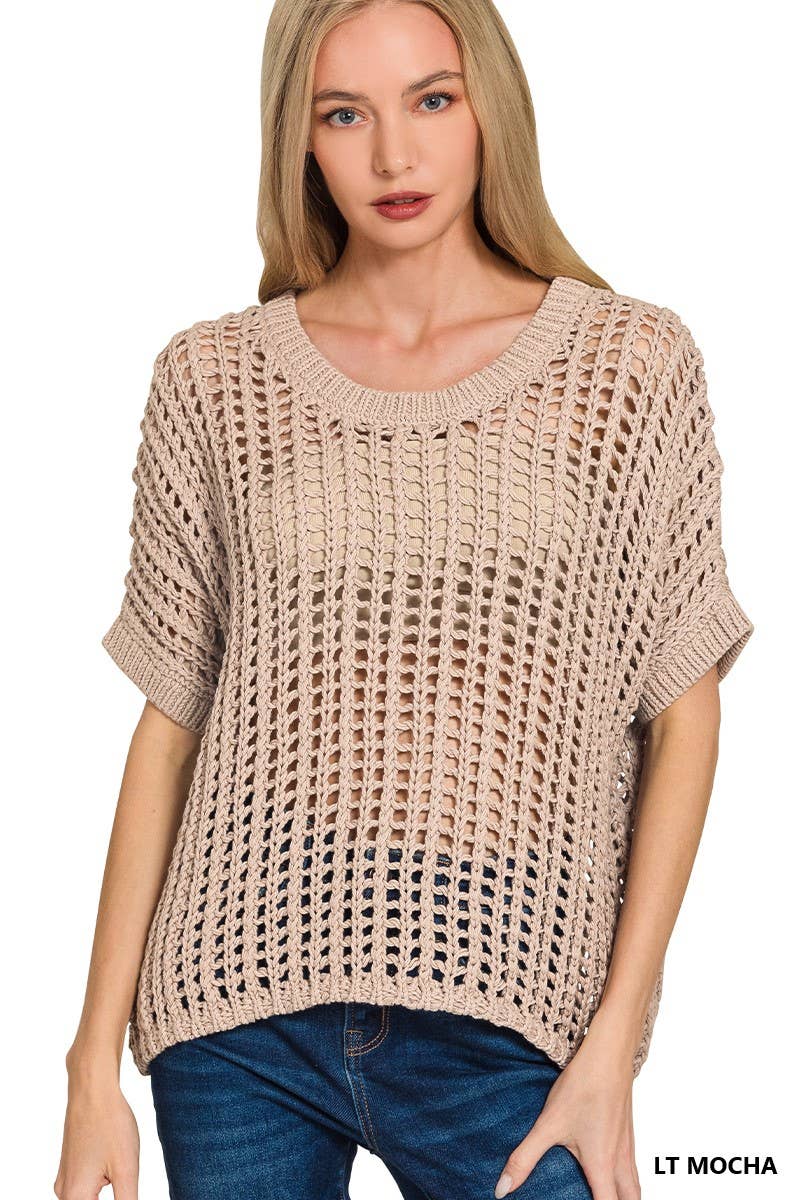 Crochet Sweater Knit Top