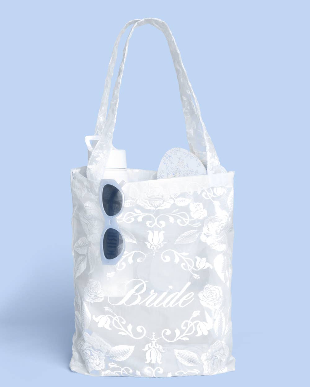 Bride Lace Tote | bachelorette, bridal, wedding, white