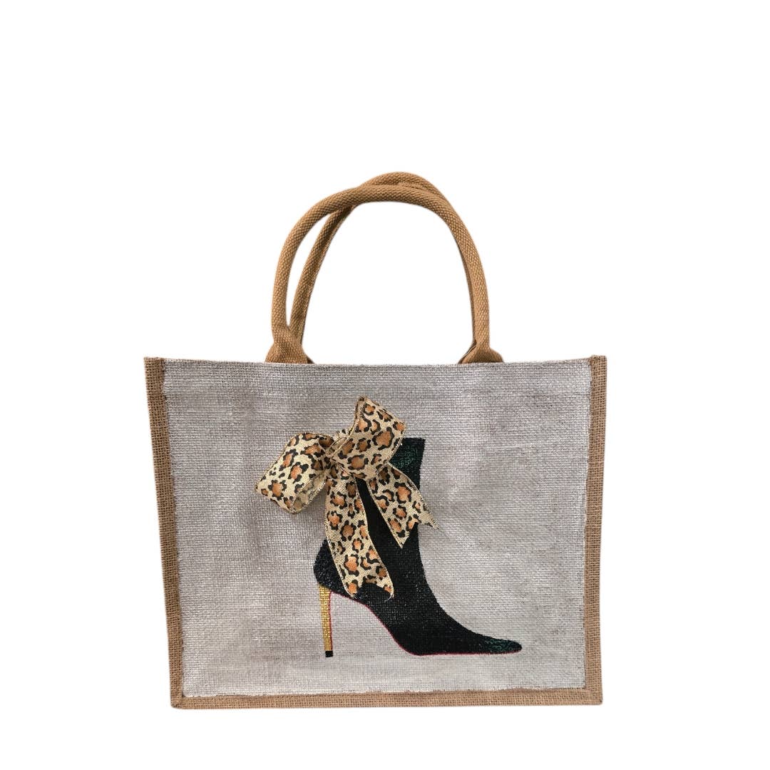 Silver Red Bottom Booties Tote Bag