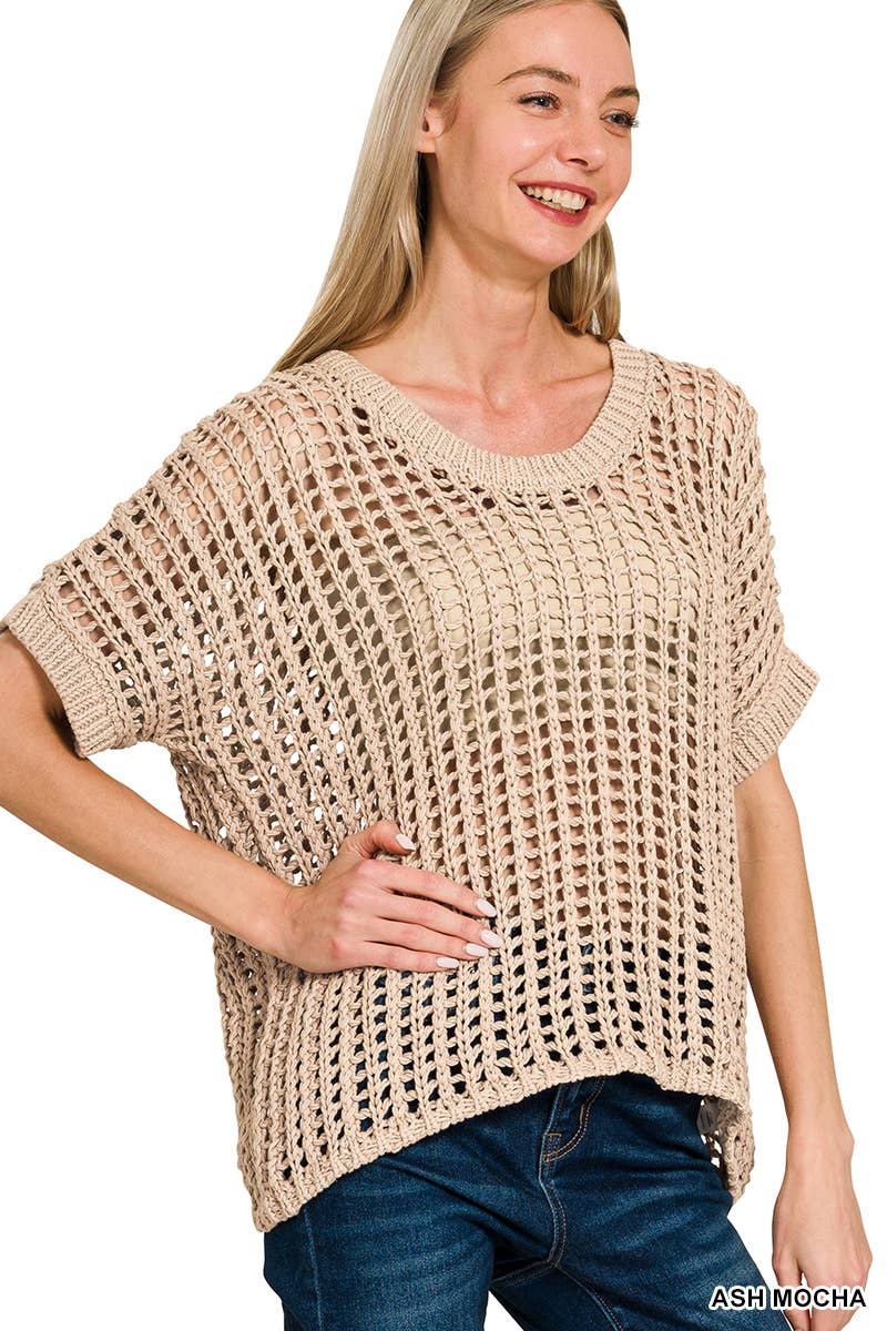 Crochet Sweater Knit Top
