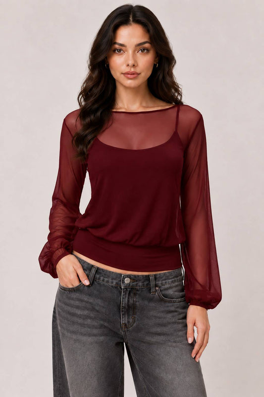 Bell Sleeve Top with Cami Tank