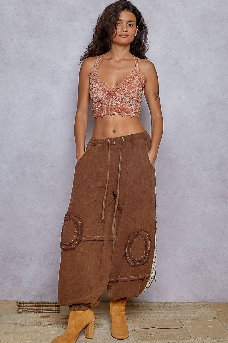 Pol Vintage Washing Double Gauze Stud Jogger Pants SALE