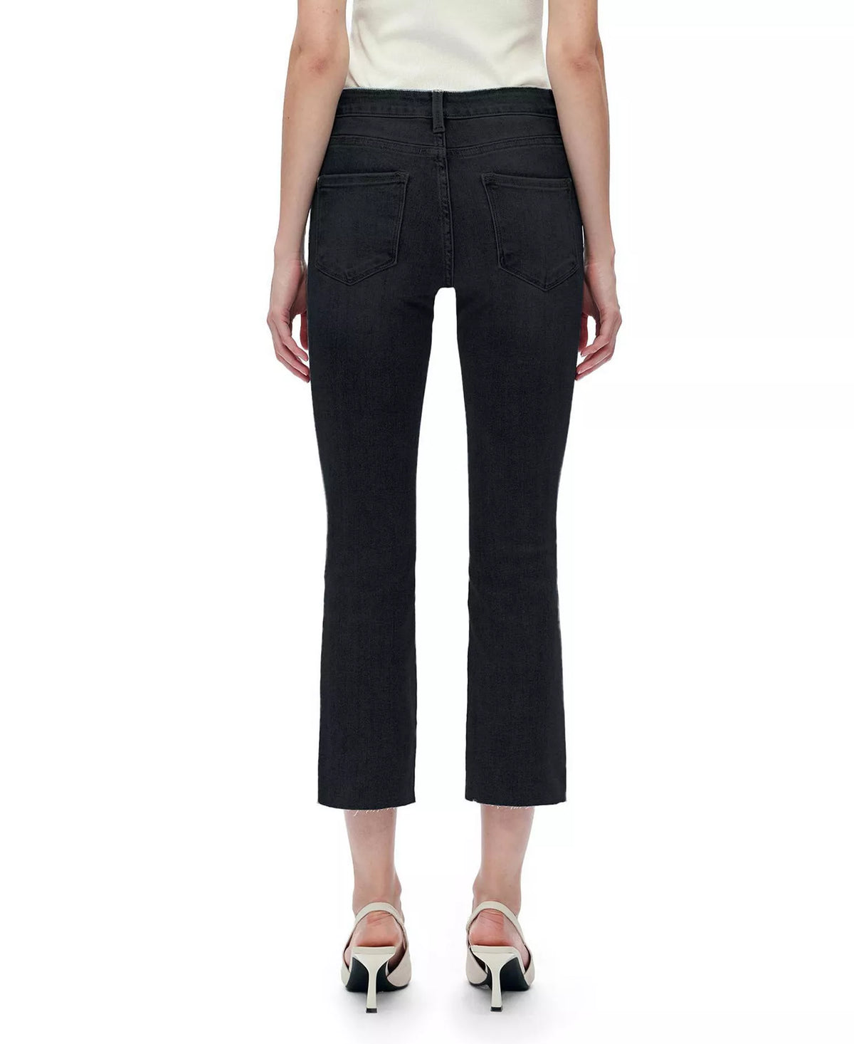 Bayeas Mid Rise Frayed Hem Denim Short Length