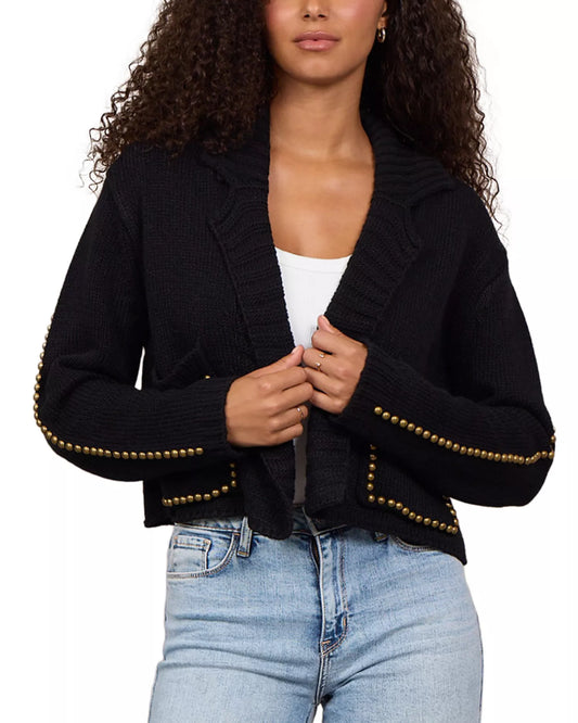 Vintage Havana Studded Embellished Sweater Blazer