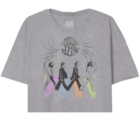 The Beatles Walk To The Sun In Color Unisex Cut Hem Tee