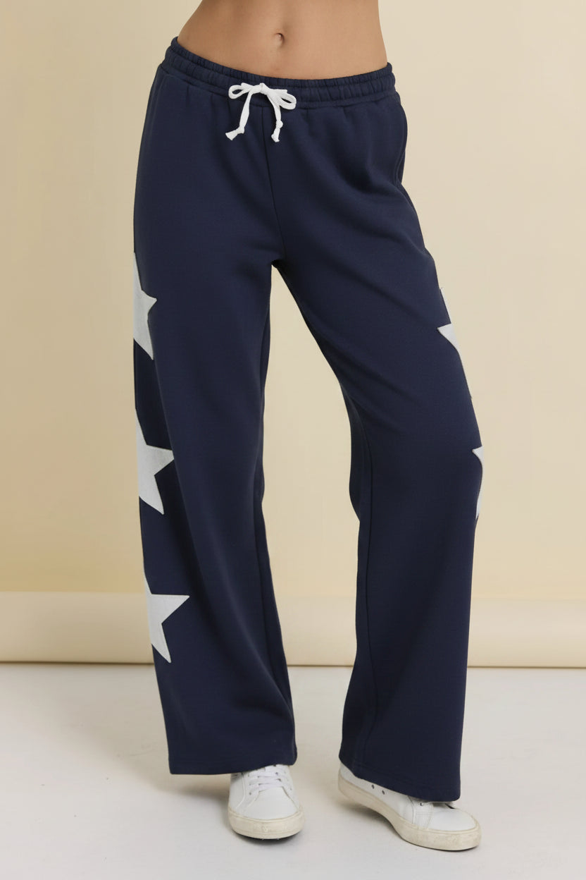 Vintage Havana Cropped Star Sweatshirt Navy
