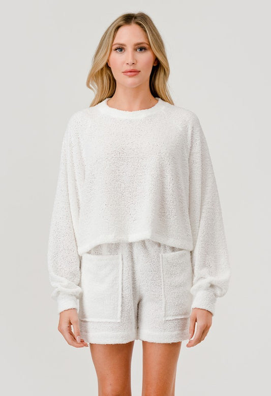 Plush Cropped Top - Off White