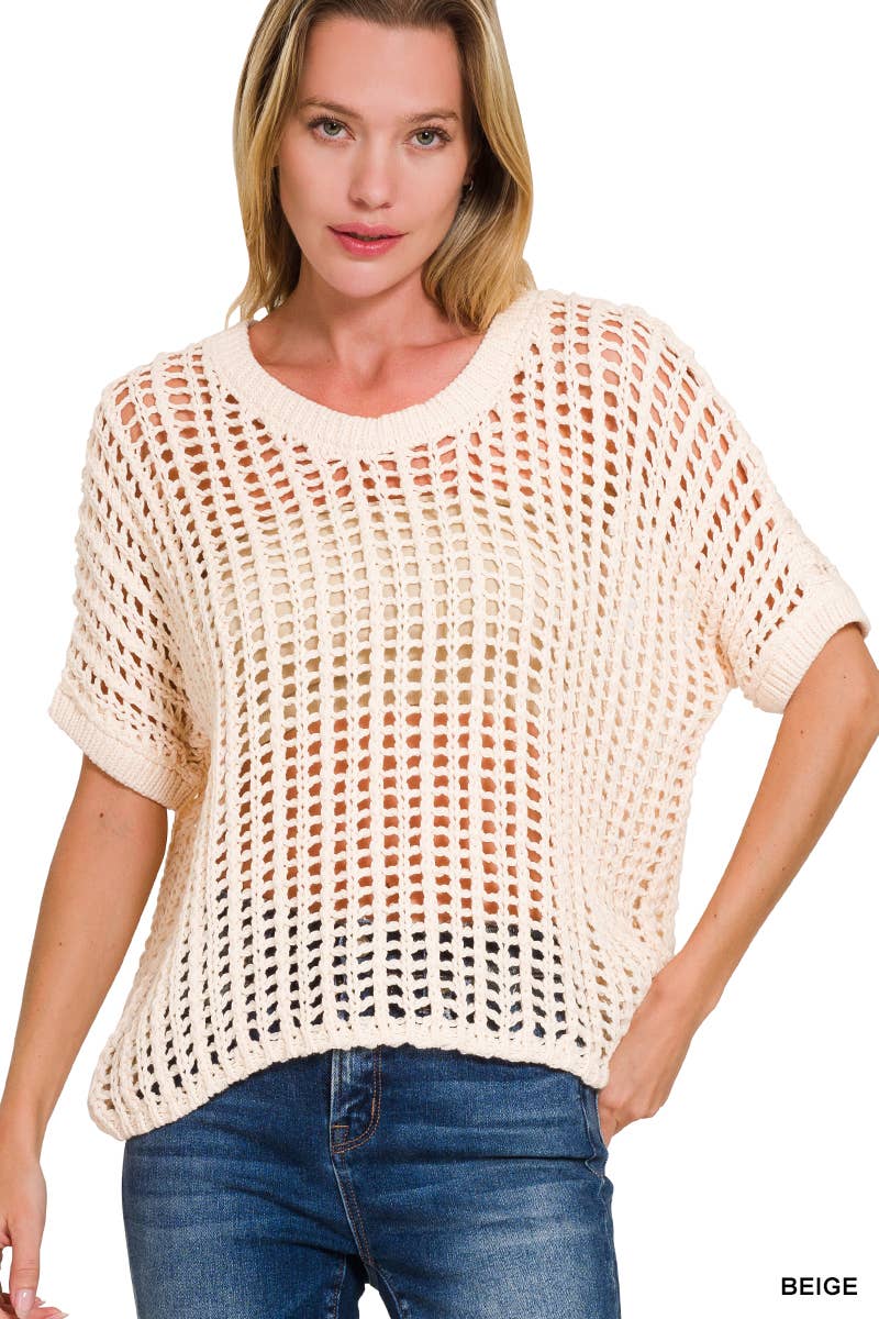 Crochet Sweater Knit Top