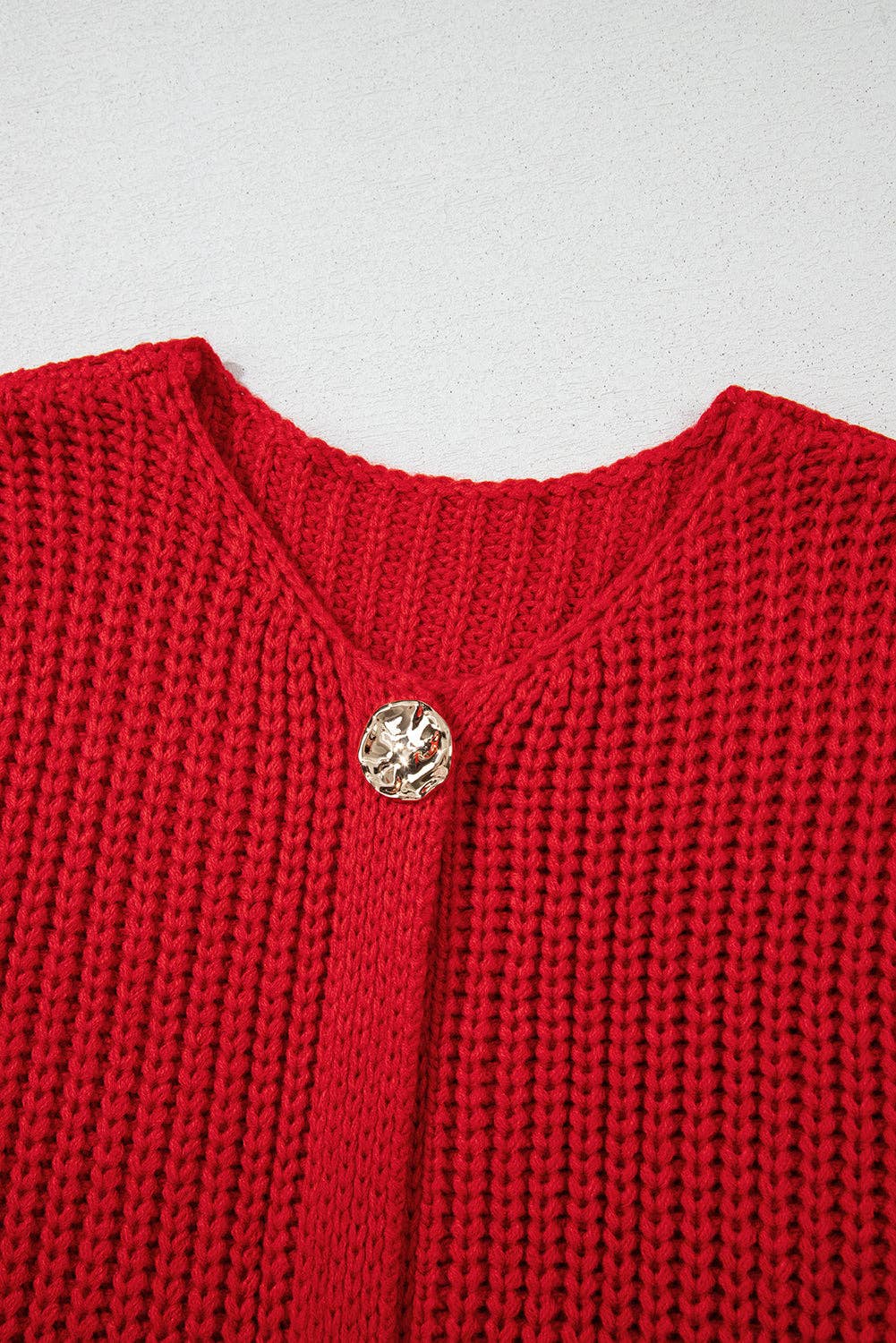 Textured Sweater Vest with Side Pockets and Buttons