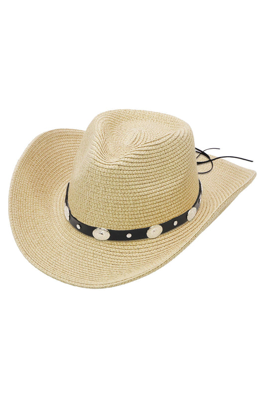 Concho Belt Straw Cowboy Hat