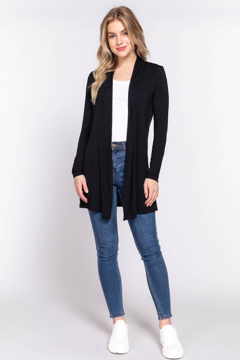Long Sleeve Rayon Jersey Long Cardigan