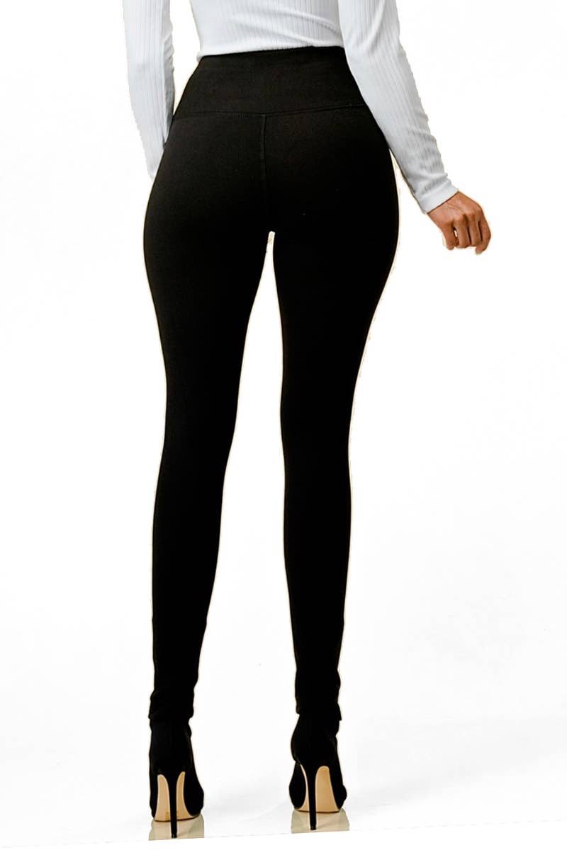 Solid Winter Warm Fleece Lined Thermal Leggings