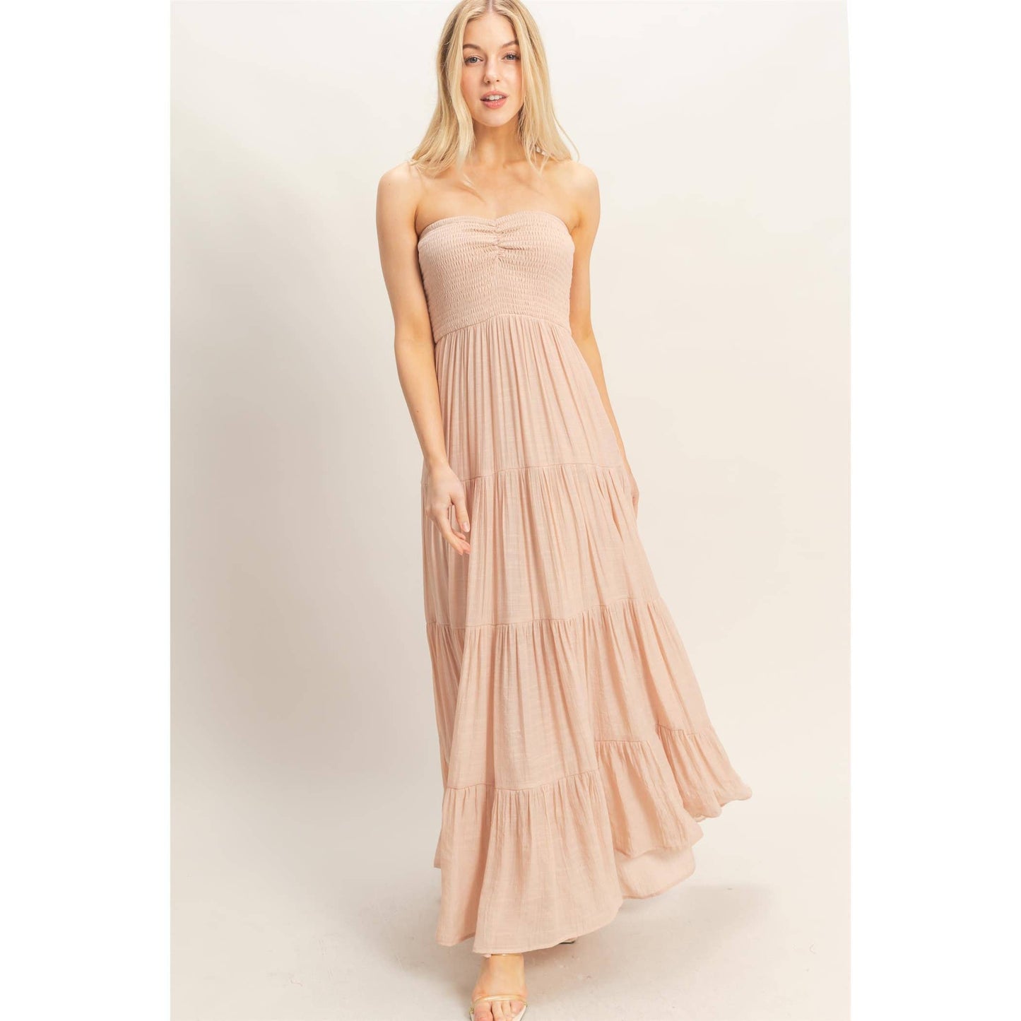 Smocked Elastic Maxi Dress