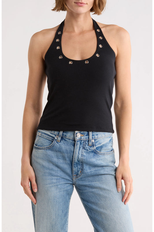 Suzette Rib Grommet Halter Top