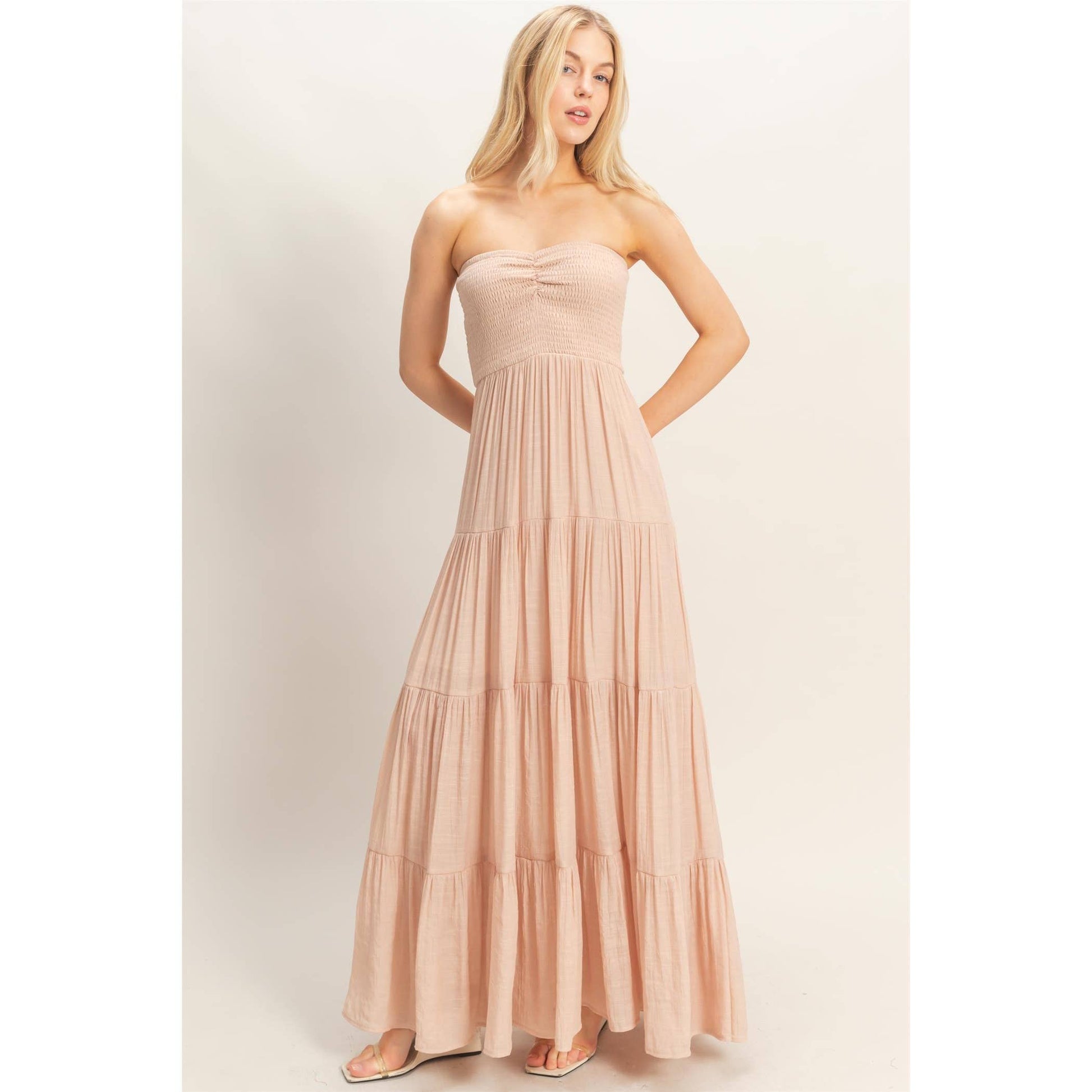 elastic top maxi dress Smocked Elastic Maxi Dress – Launch Boutique
