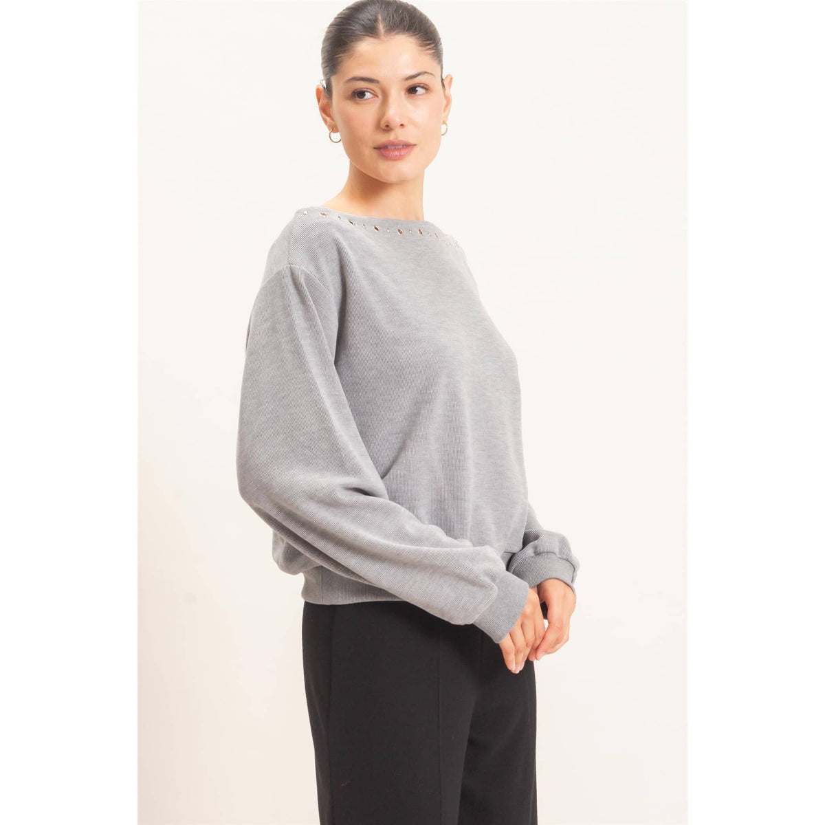 Studded Crew Neck Sweatshirt
