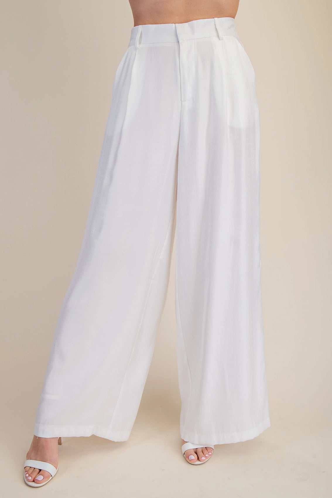 High Waist Tailored Wide Pants