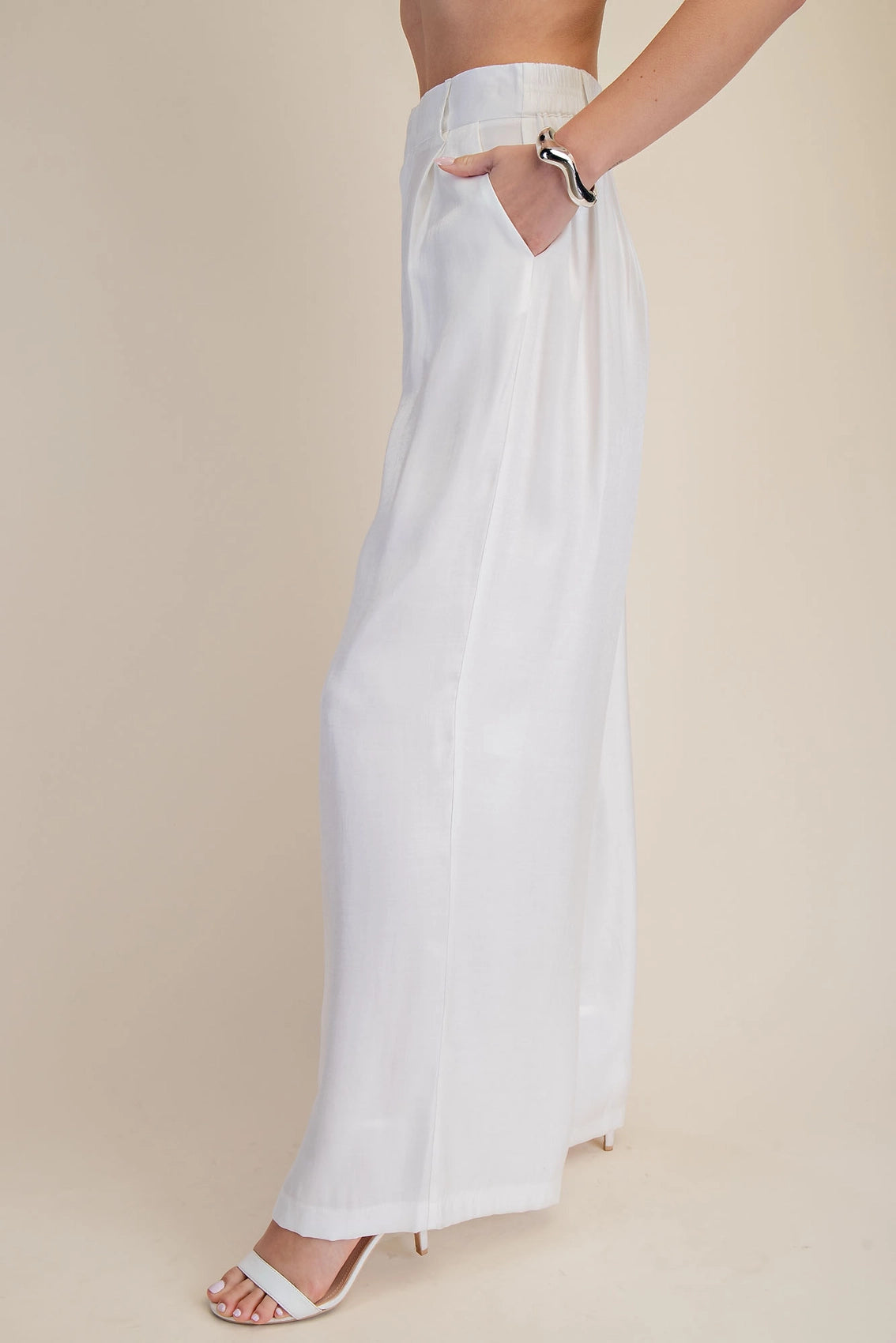 High Waist Tailored Wide Pants