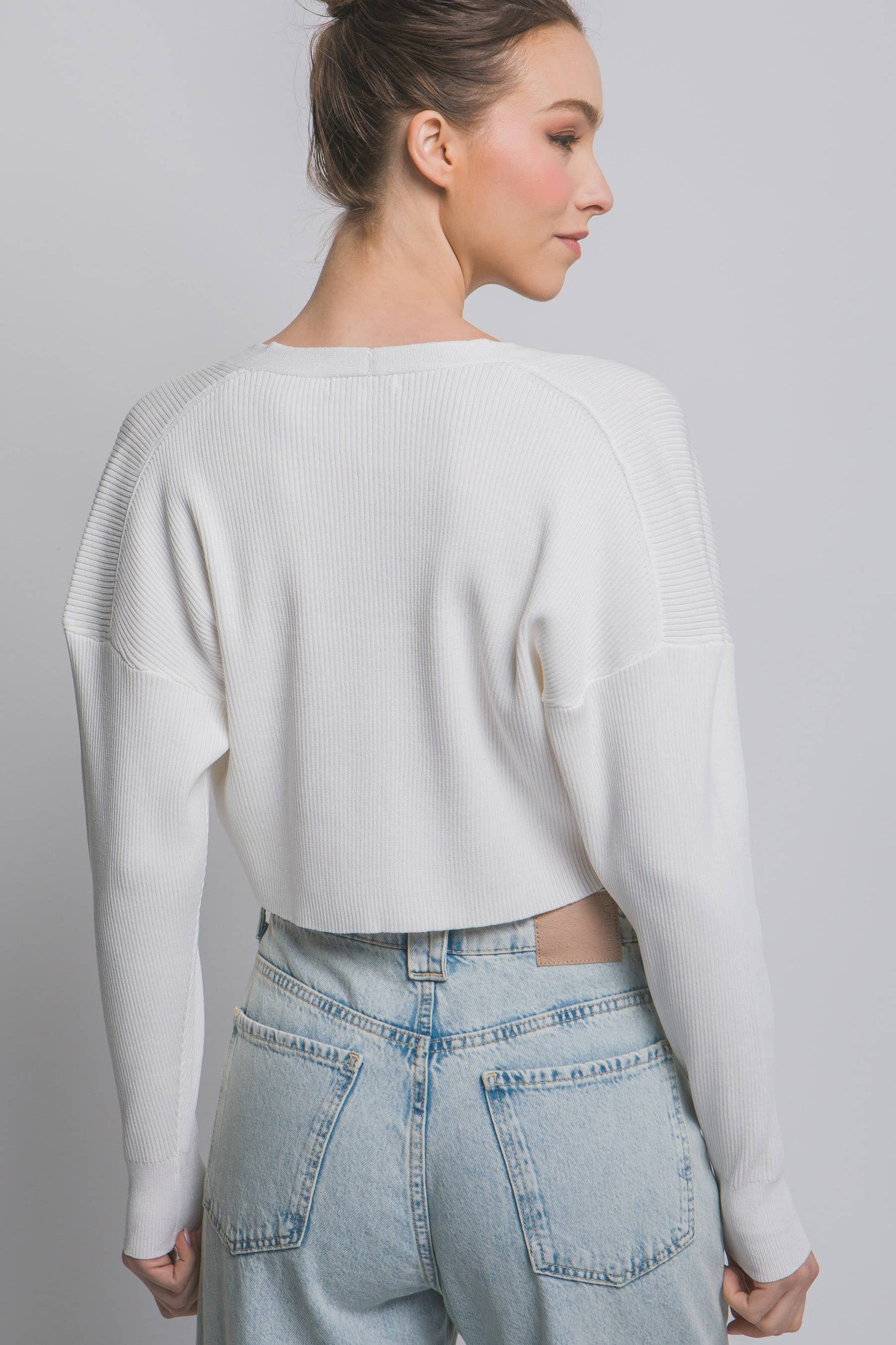 Cropped Long Sleeve Open Bolero Shrug