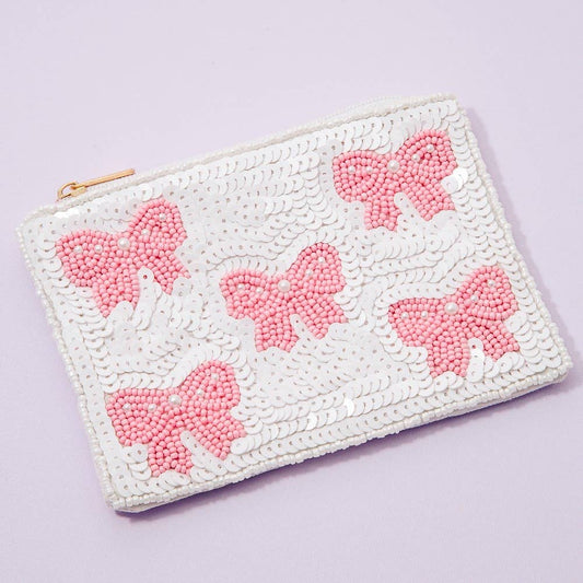 Beaded Pearl Bow Coin Purse