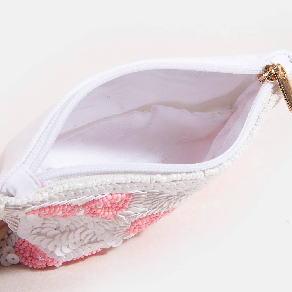 Beaded Pearl Bow Coin Purse