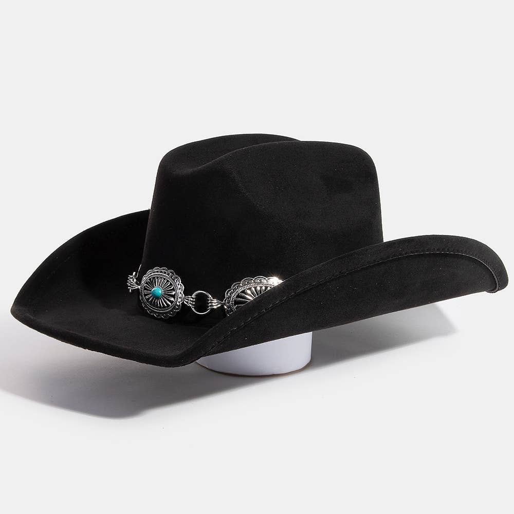 Turquoise Stud Concho Belt Western Cowboy Hat