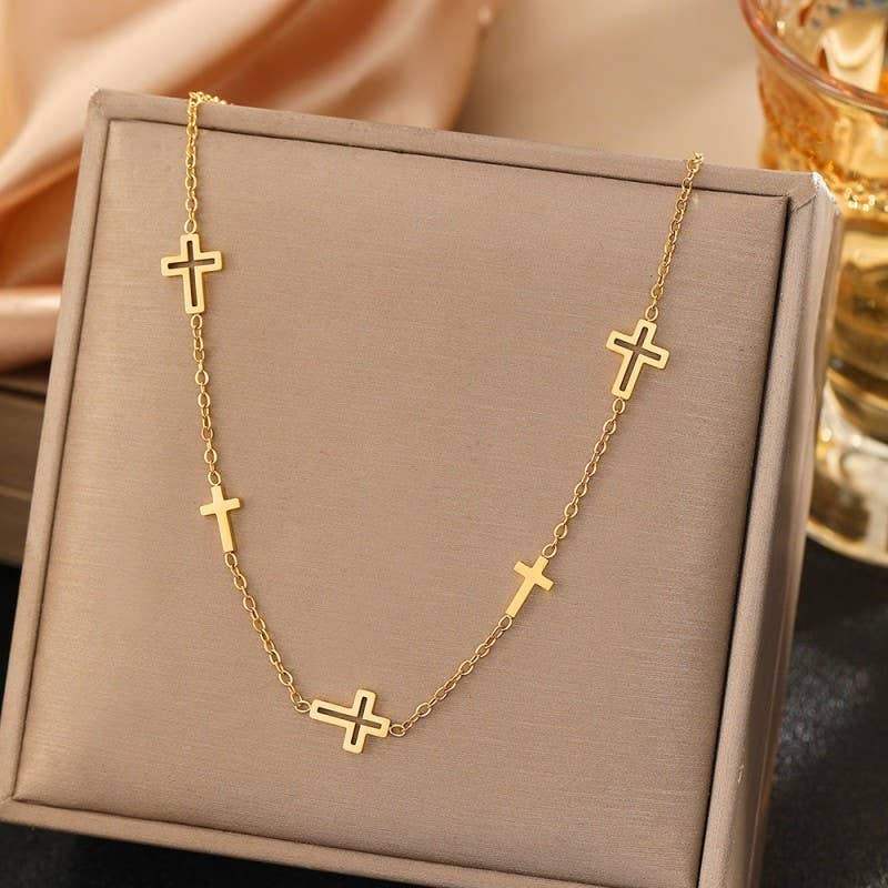 STAINLESS STEEL TARNISH FREE CROSS NECKLACE