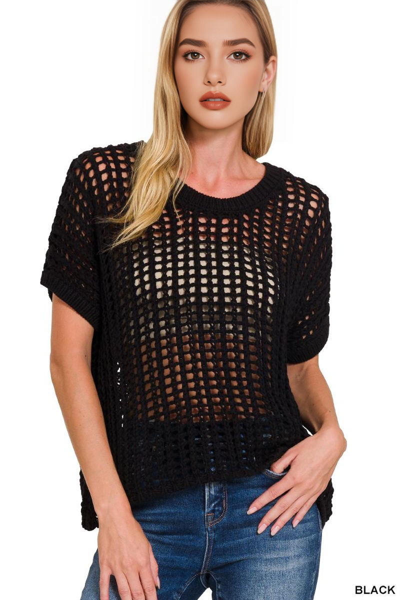 Crochet Sweater Knit Top