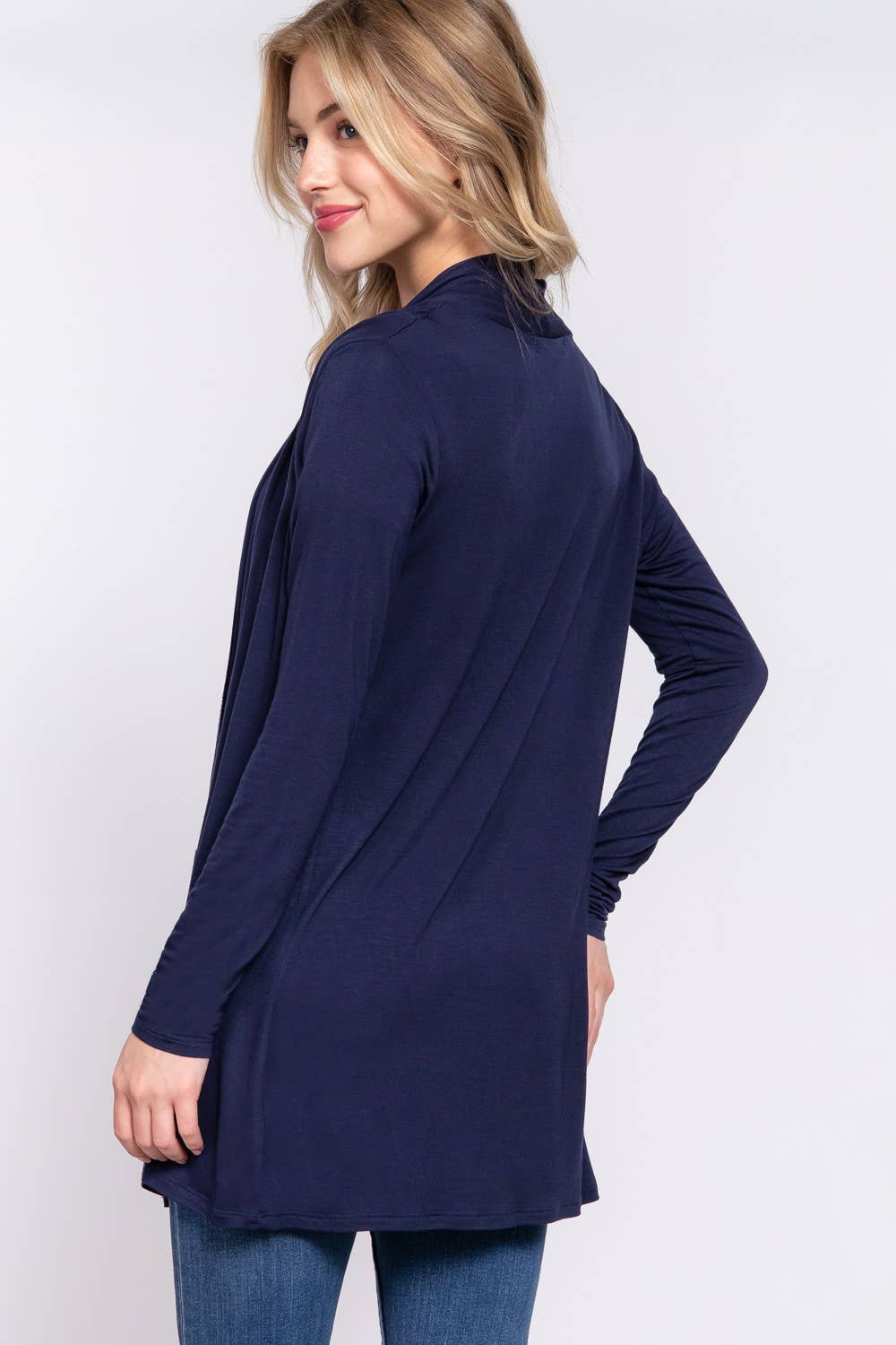 Long Sleeve Rayon Jersey Long Cardigan