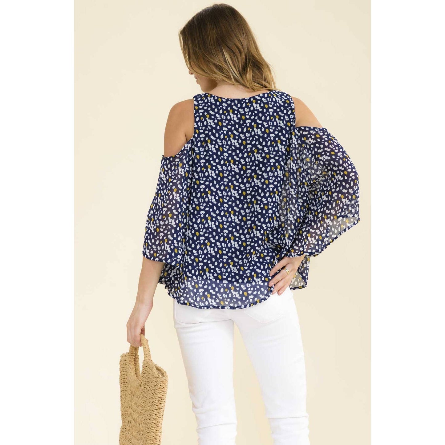 Printed Peek a Boo  sleeve top