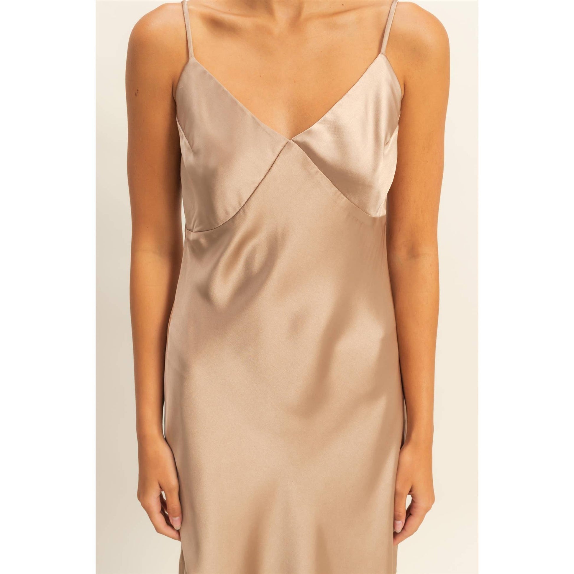 knee length dresses for ladies Petal and Pup Women's Lipa Colorblock Midi Slip Dress main image 0
