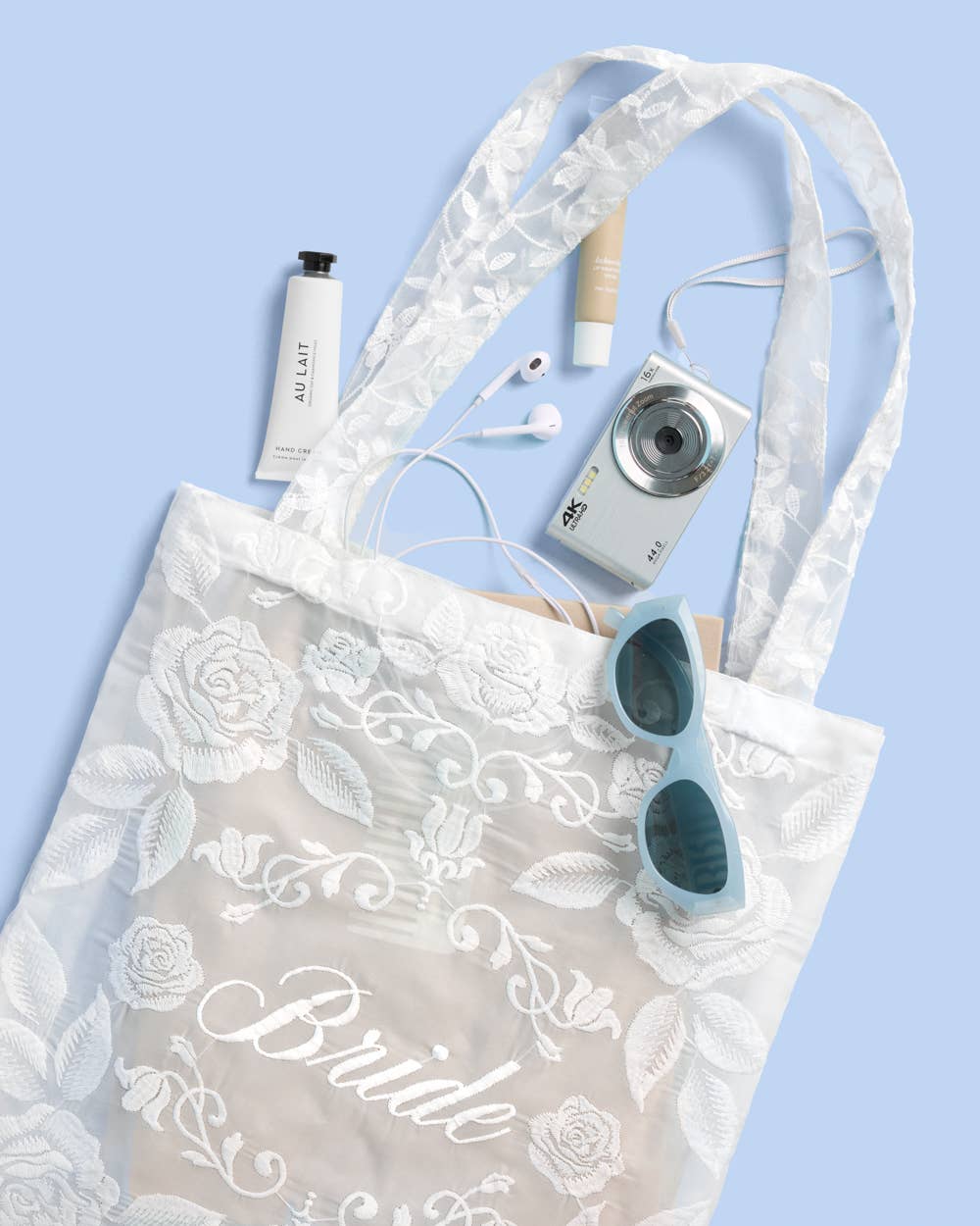 Bride Lace Tote | bachelorette, bridal, wedding, white