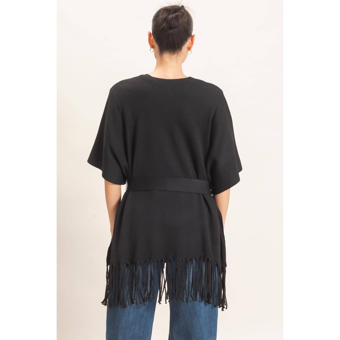 Fringe Hem Kimono Sweater