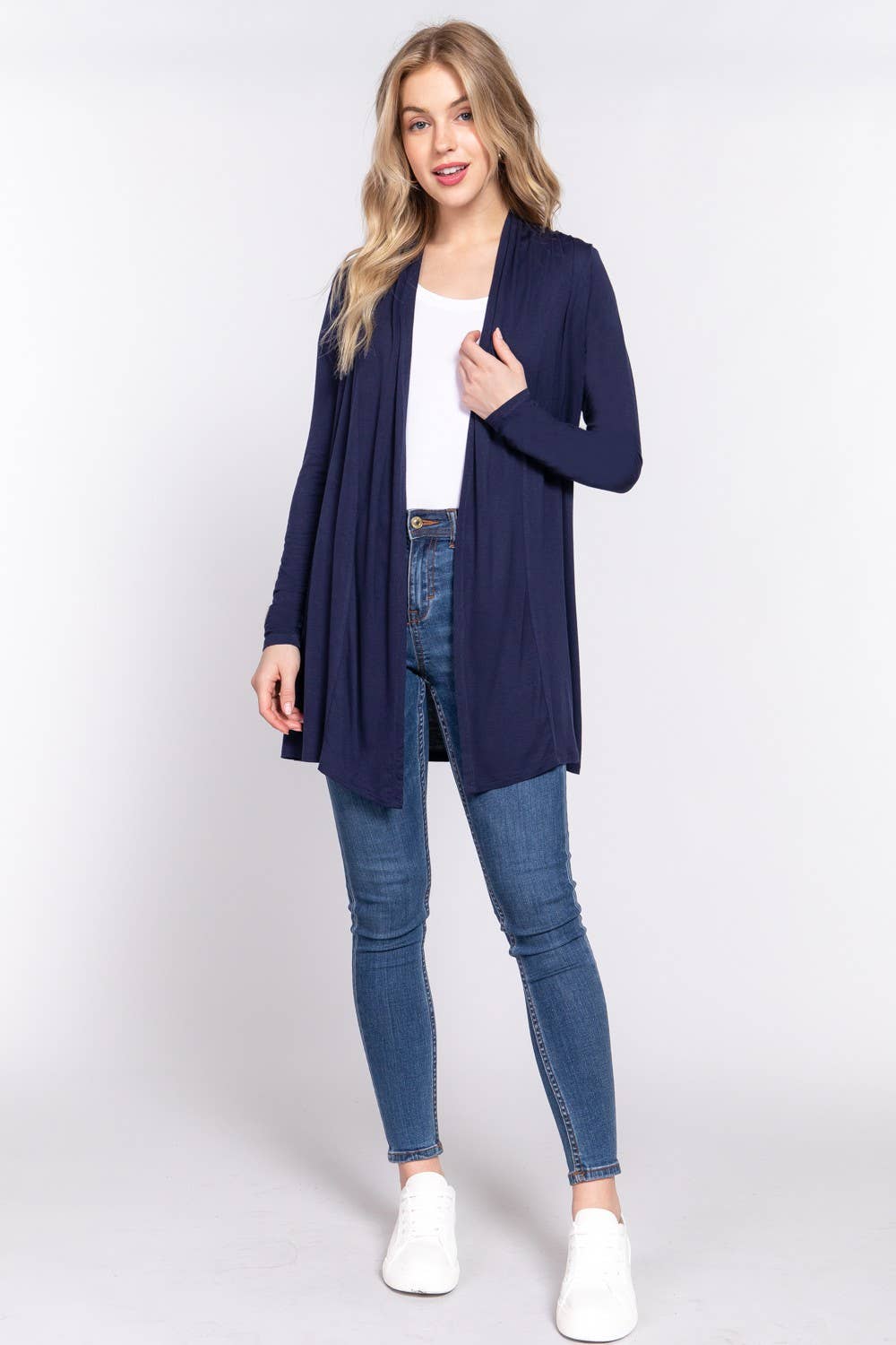 Long Sleeve Rayon Jersey Long Cardigan