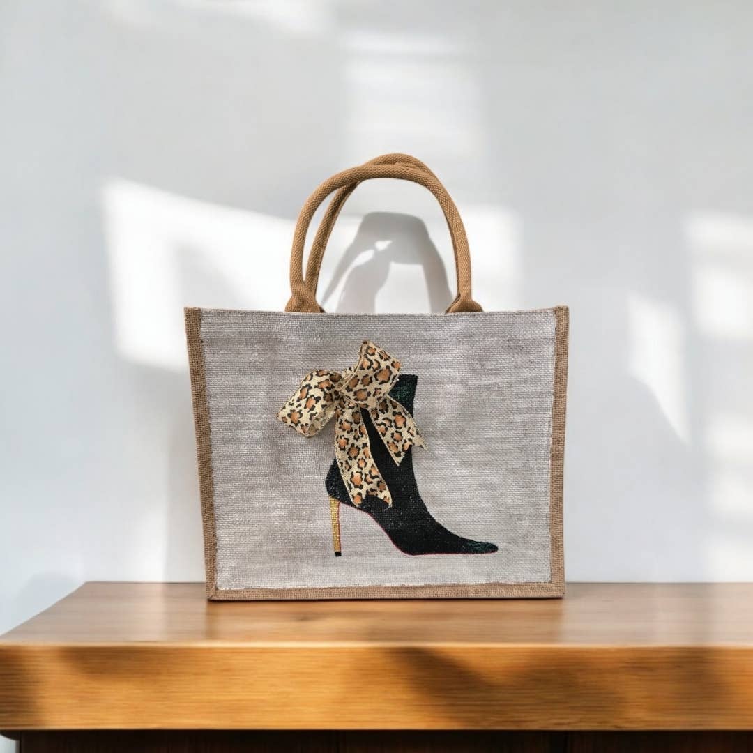 Silver Red Bottom Booties Tote Bag