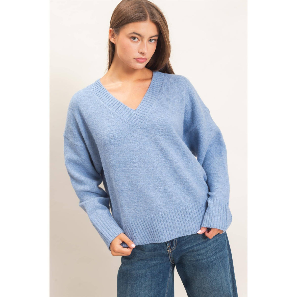 V-Neck Relaxed Fit Sweater