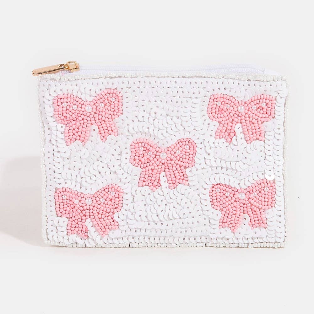 Beaded Pearl Bow Coin Purse