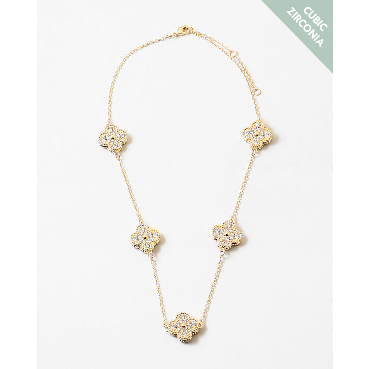 Clover and Diamond Necklace