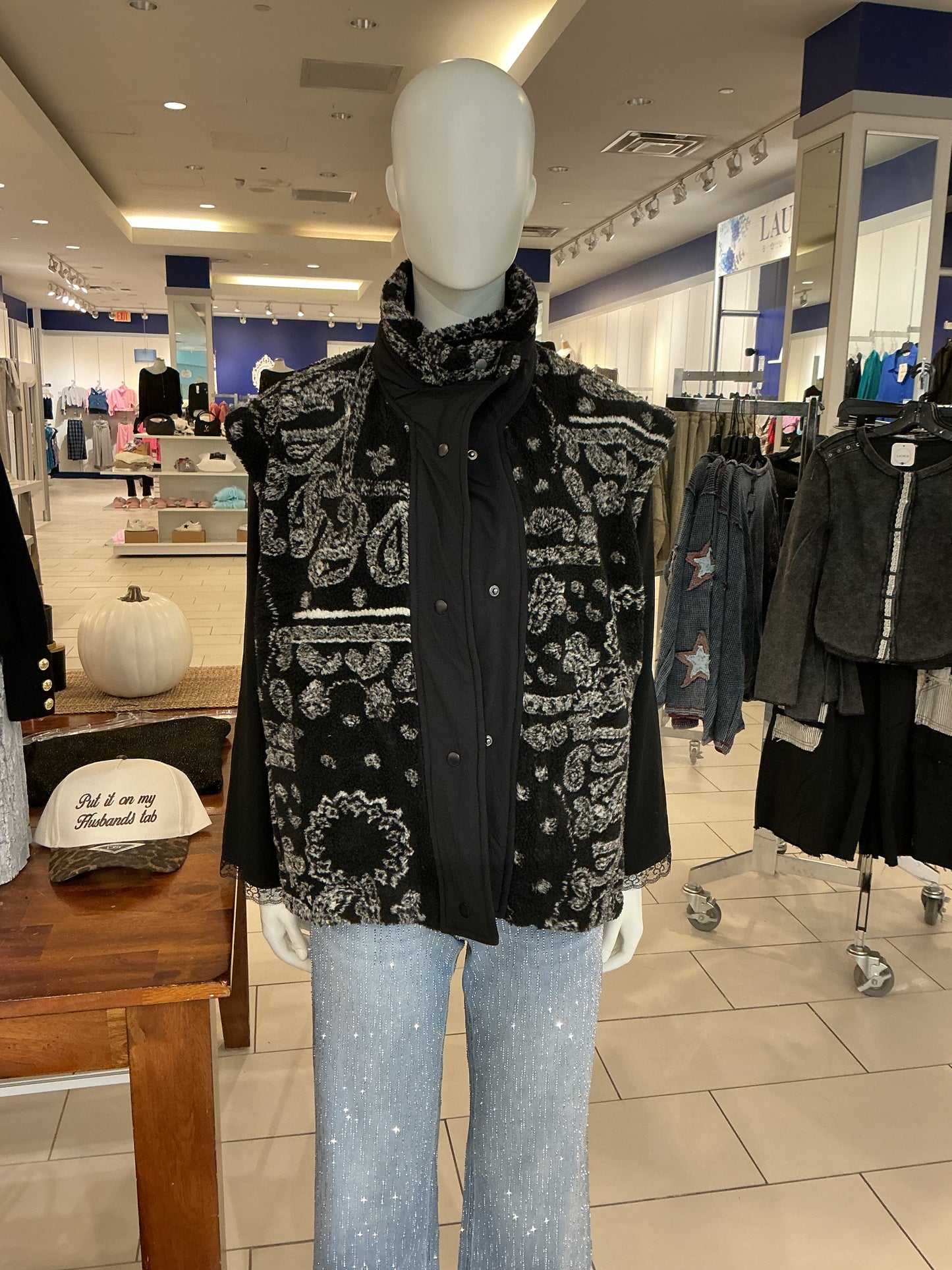 Vintage Havana Bandana Printed Sherpa Vest