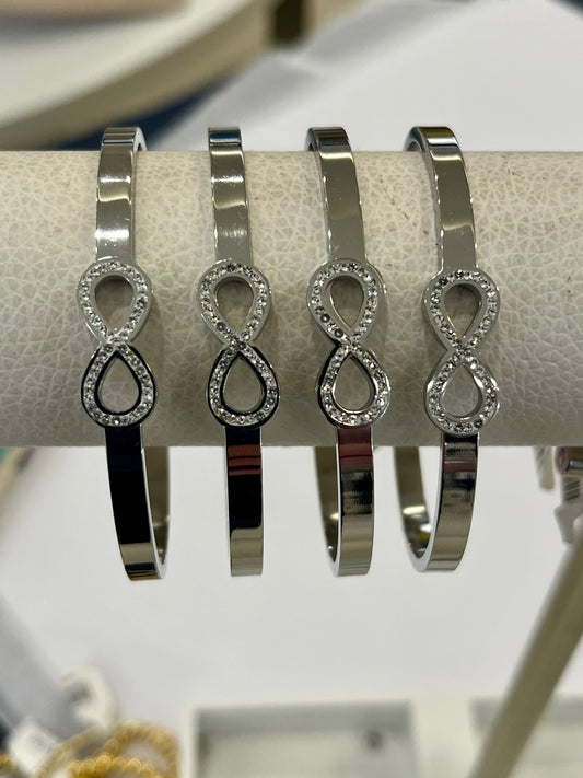Infinity Clear Bracelet Silver
