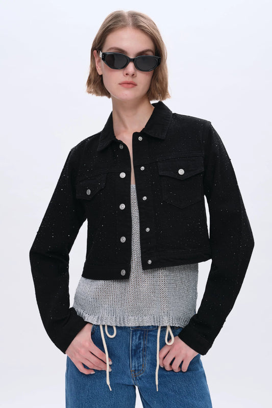 Bayeas Alice Denim Jacket With Rhinestones