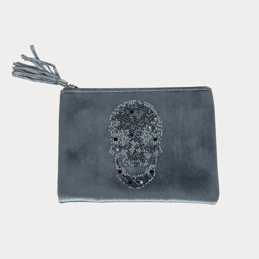 Sloan Velour Skull Embossed Pouch - Anniversary Collection