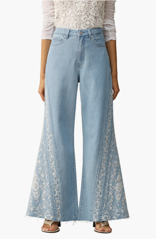 Bayeas High Rise Side Embrodiery Jeans